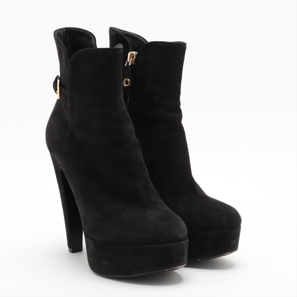 Louis Vuitton After-Grow Line 21 Years Sued Boots 36 1/2  Black NL0231 LV Logo Right Foot Heel Jacket