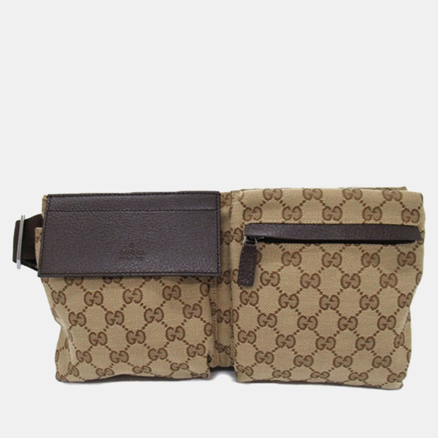 Luxury Gucci Trending 2025 Beige GG Canvas Double Pocket Belt Bag