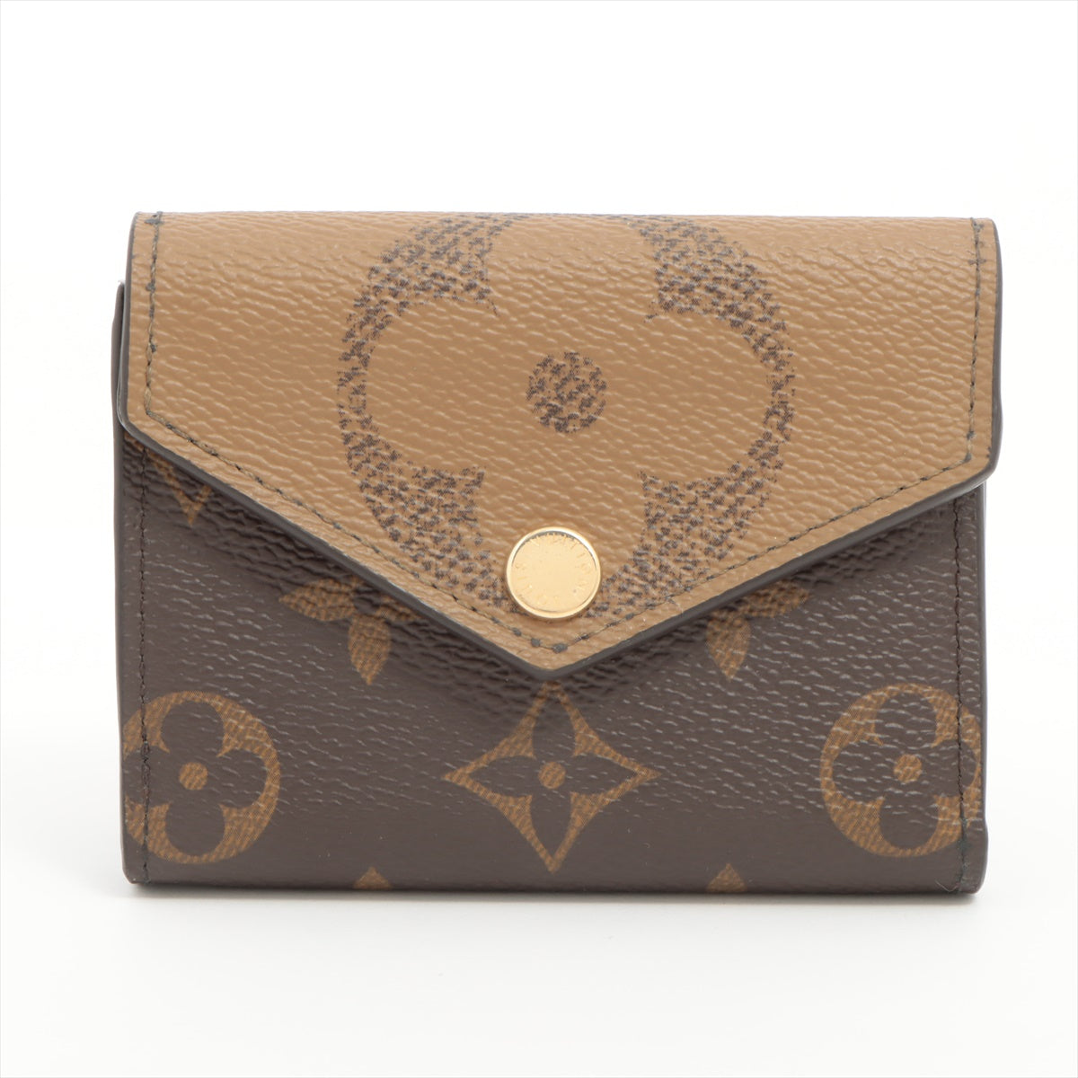 Louis Vuitton Giant Monogram Reversee Portfolio Zoe M80725 Brown Compact Wallet