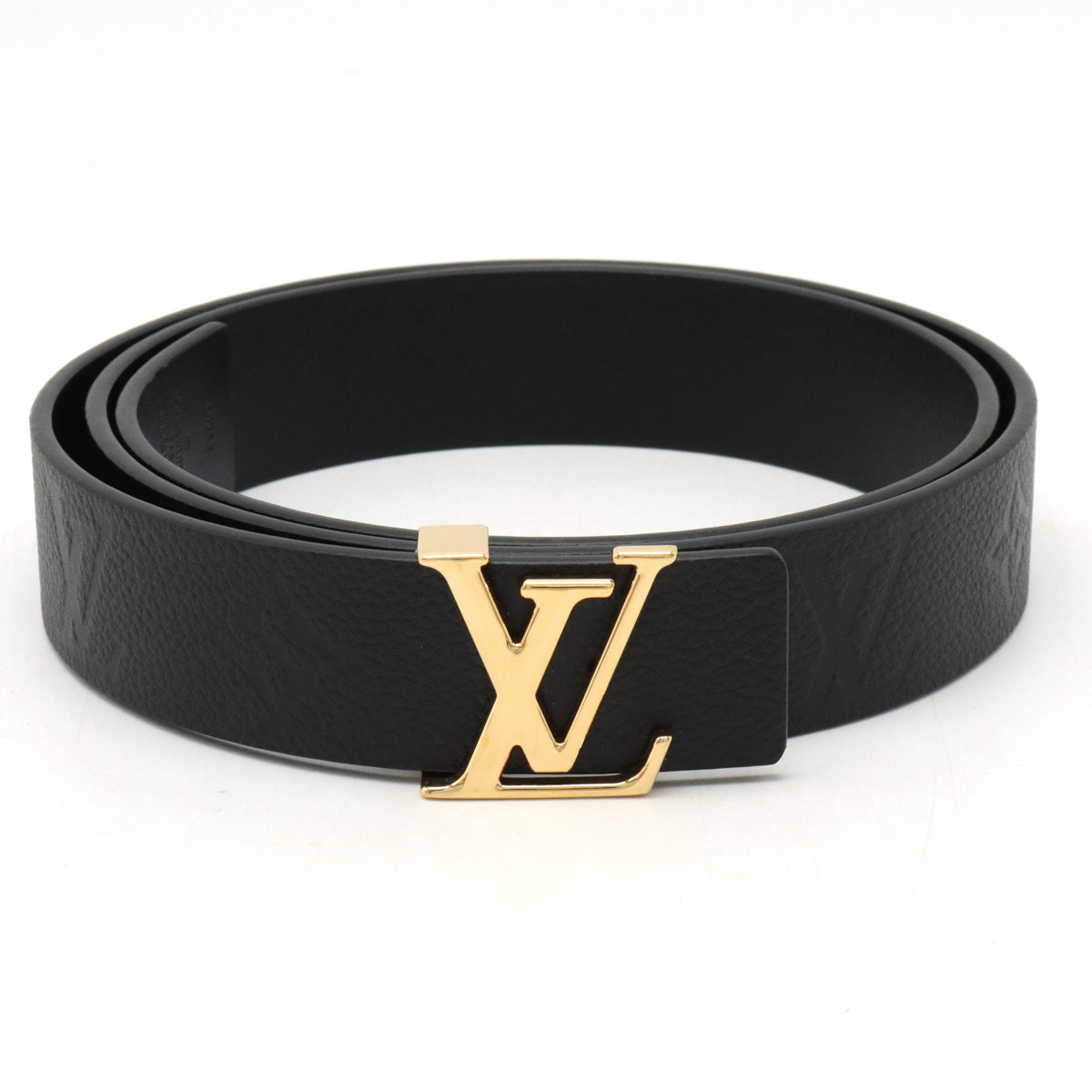 LOUIS VUITTON Louis Vuitton Monogram Emplant Belt LV iconic 30MM Reverseible Black Noneir Black #85 85/34 M0328V