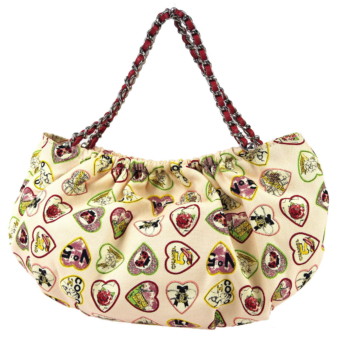 Luxury Chanel Pink Canvas Valentine Handbag