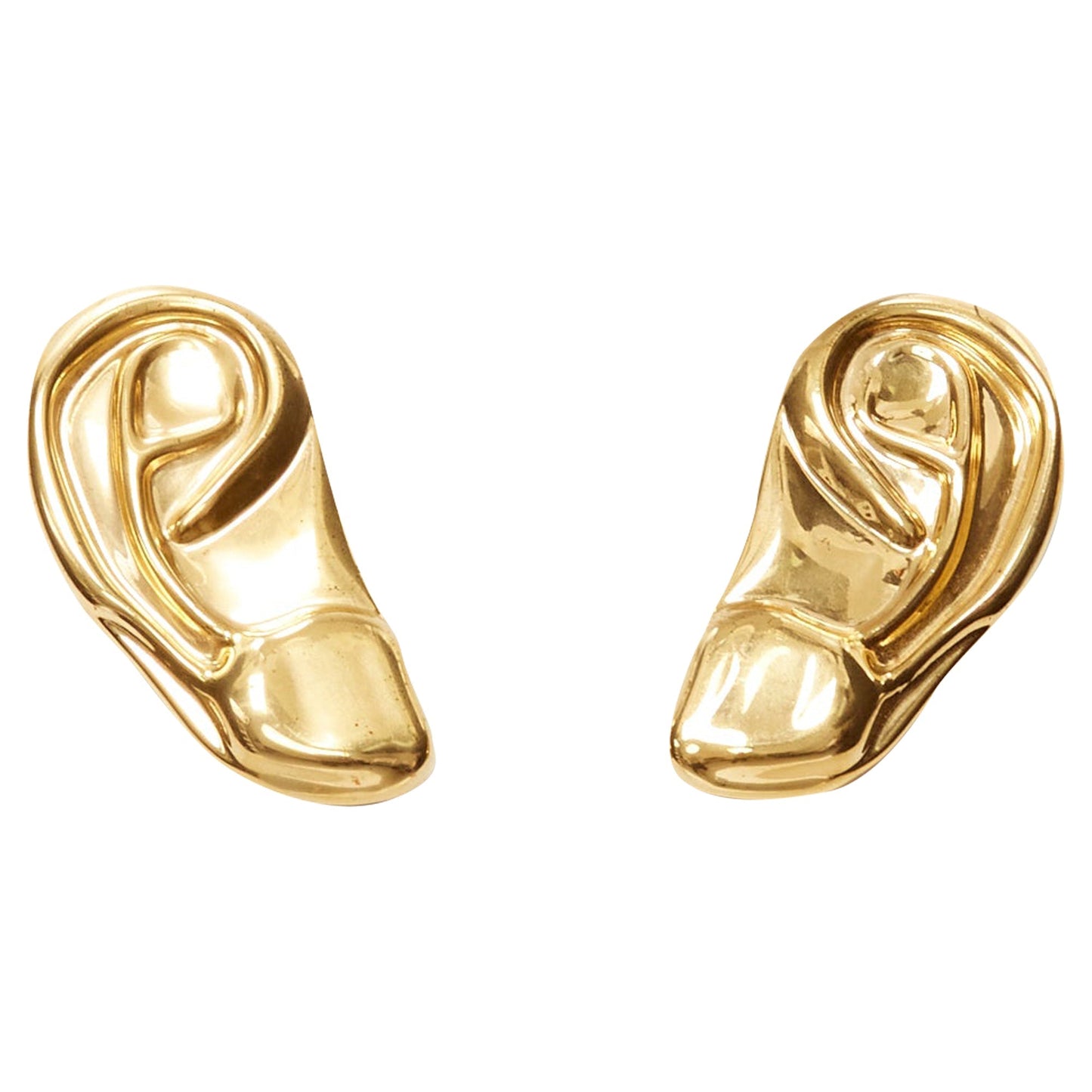Gucci Alessandro Michele metal Surrealist ear pin brooch pair