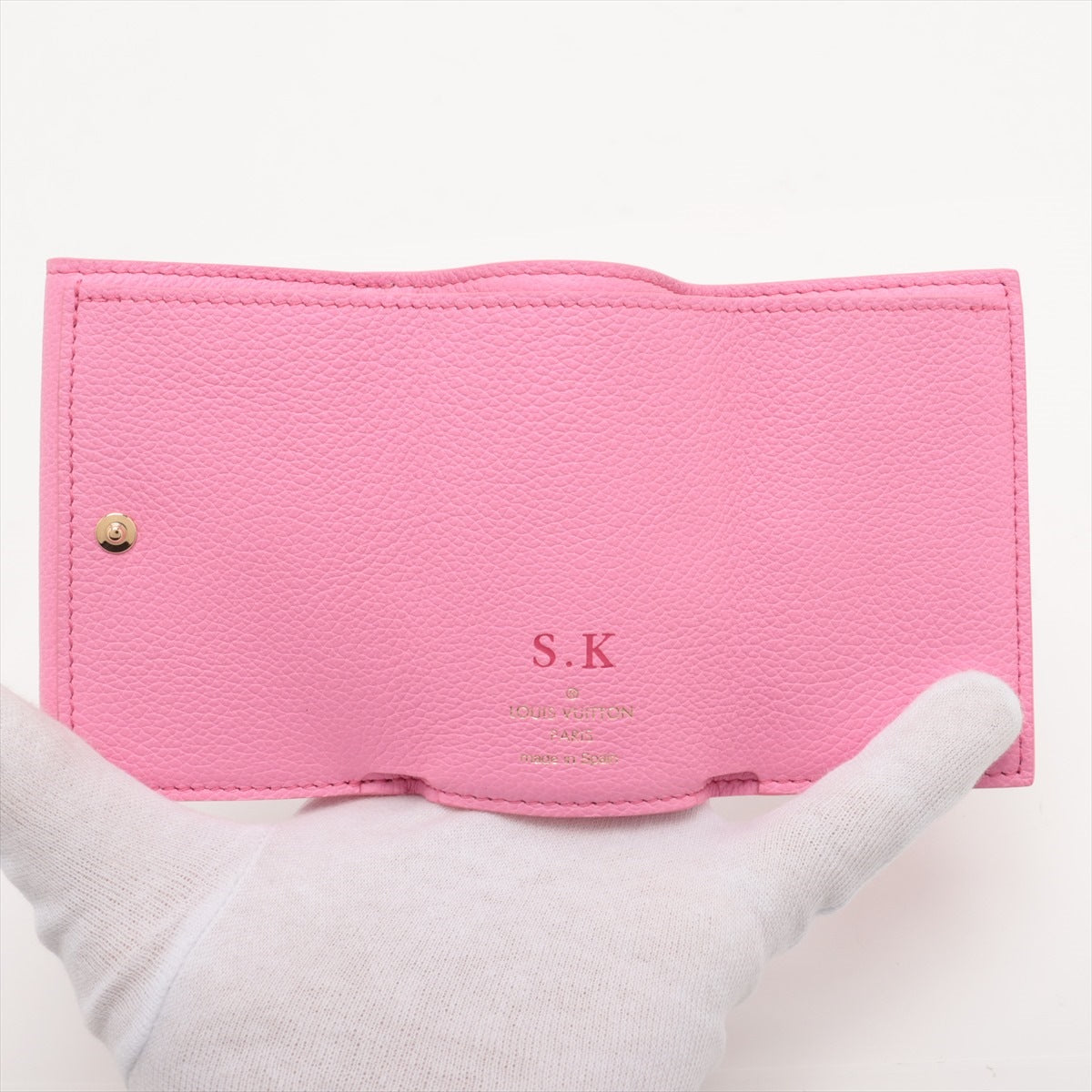 Louis Vuitton  Portfolio Mini Locksmith Pink Compact Wallet M82436 Initial Insert