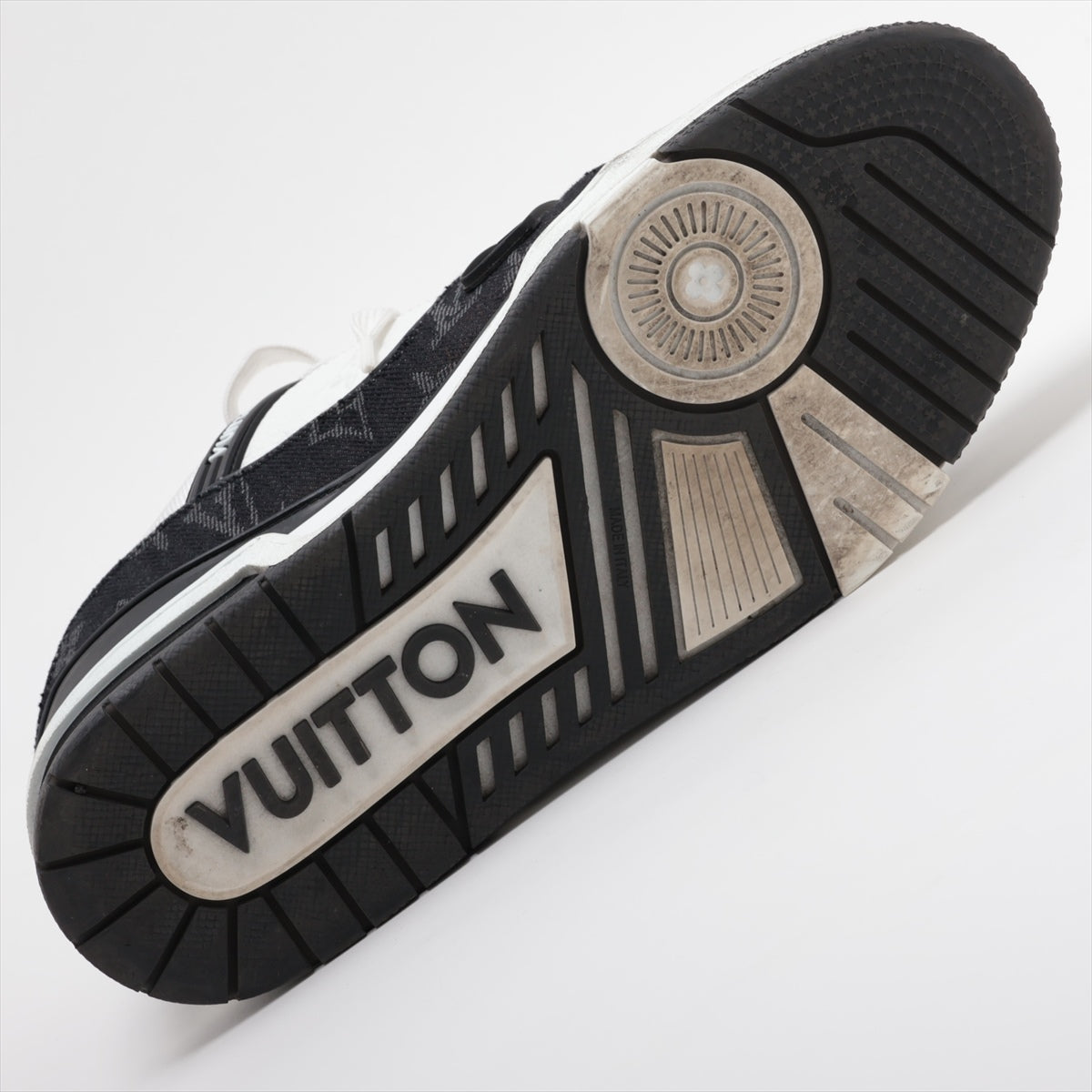 Louis Vuitton LV Trainer Line 23 Years Denim  Leather Trainers 7 Men Black × White MS0283 Monogram