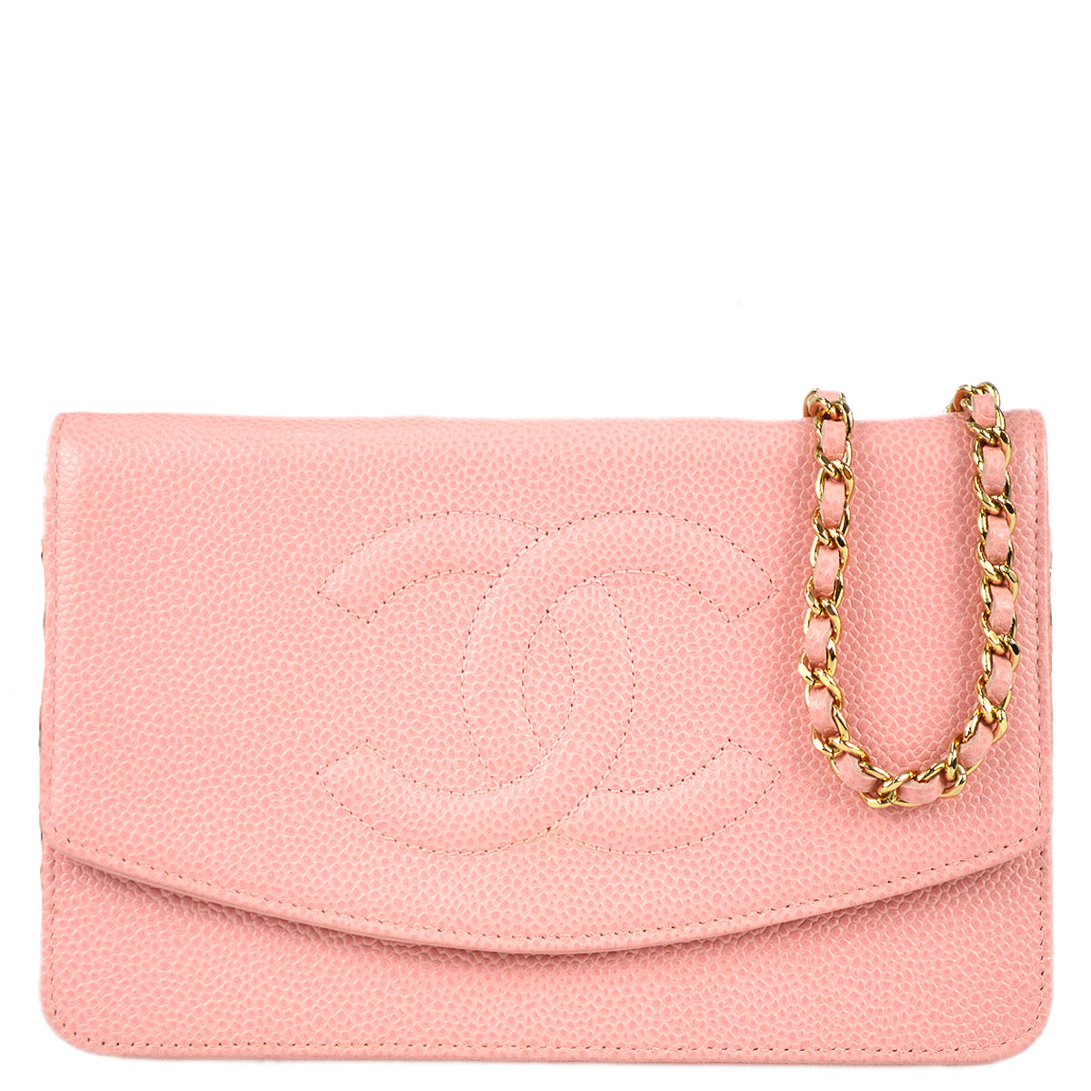 Luxury Chanel 2004-2005 Pink Caviar Timeless WOC Wallet on Chain