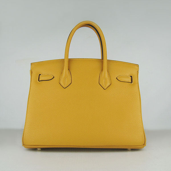 Luxury Hermes Birkin 30cm Togo Leather Handbags Yellow Golden