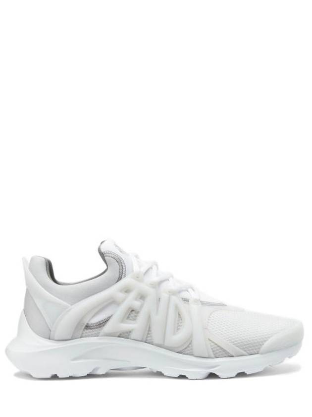 Luxury Fendi 3D Rubber Logo Low Top Sneakers White