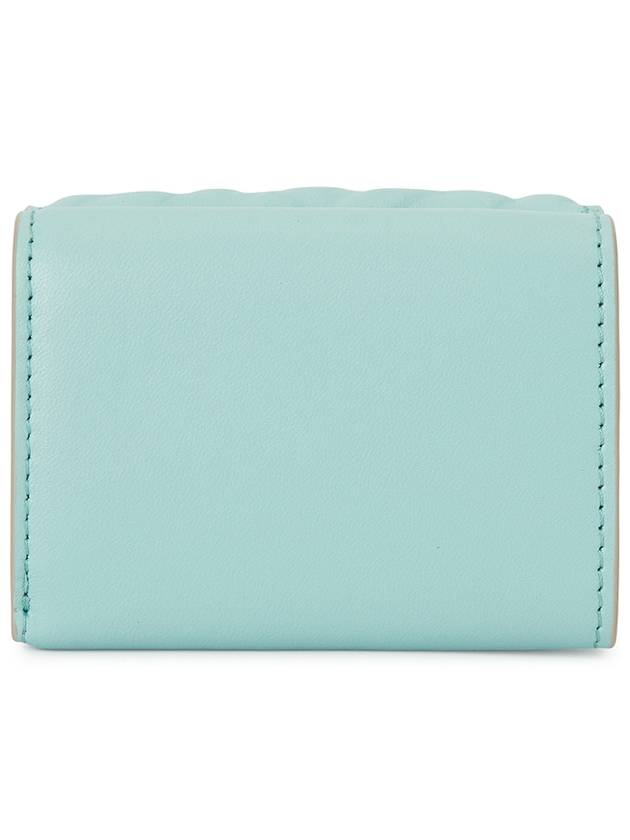 Luxury Fendi Baguette Micro Tri-fold Nappa Leather Half Wallet Light Blue
