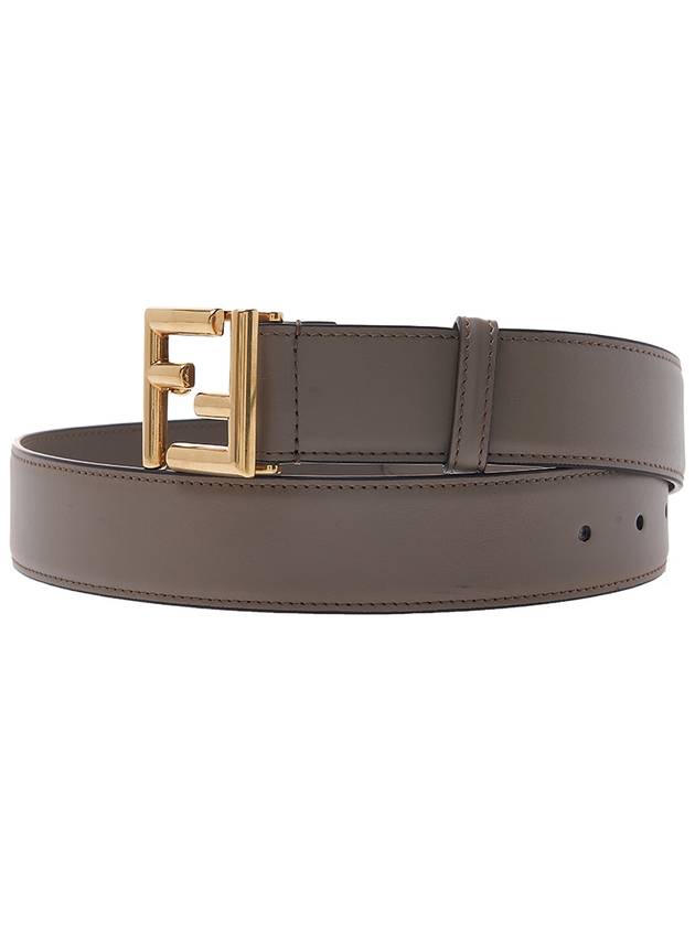 Luxury Fendi FF Buckle Leather Belt Brown