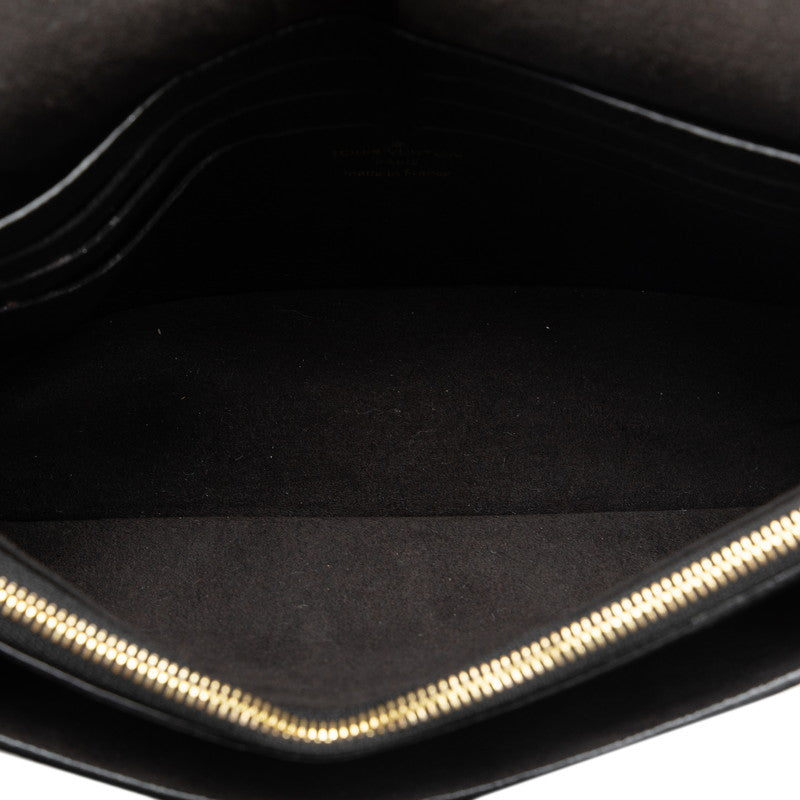 Louis Vuitton Monogram Implant Portefolio Vavin Chain S Wallet M67839 Noneir Black  Leather  Louis Vuitton