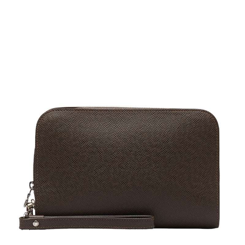 Louis Vuitton Taiga Suede Second Bag M30188 Grizzly Brown Leather Men Louis Vuitton
