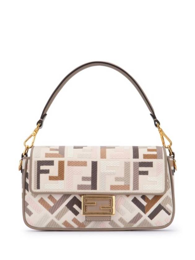 Luxury Fendi Baguette Canvas Shoulder Bag