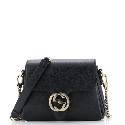 Luxury Gucci Trending 2025 Interlocking Chain Crossbody Bag Leather Small