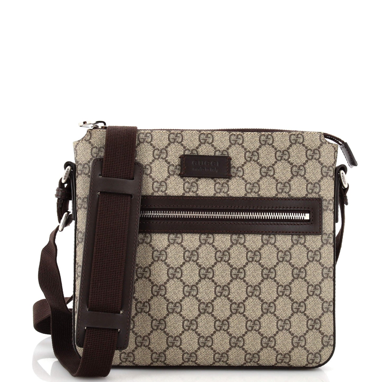 Luxury Gucci Trending 2025 Front Zip Messenger GG Coated Canvas Medium