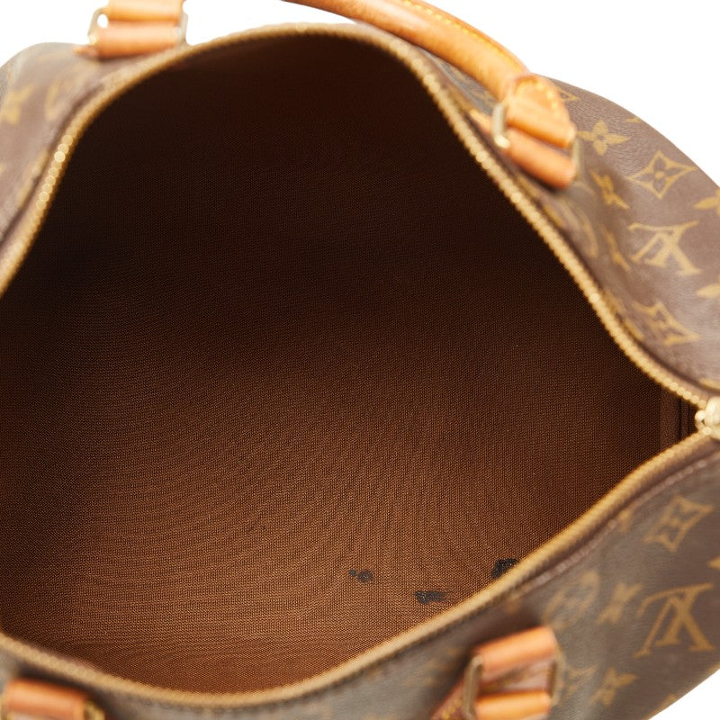 Louis Vuitton Monogram Speedy 30 Handbag Mini Boston Bag M41108 Brown PVC Leather  Louis Vuitton
