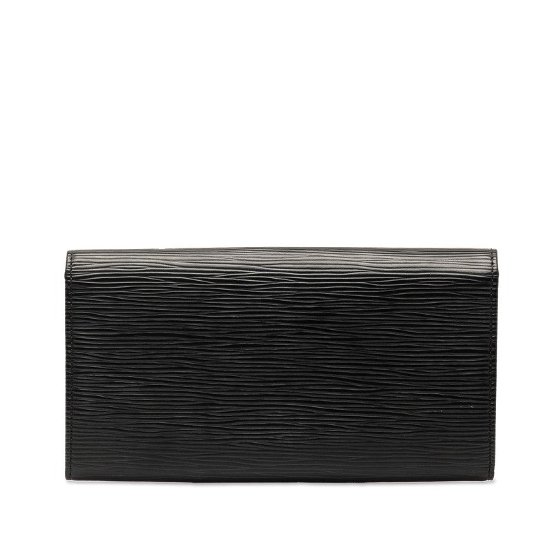 Louis Vuitton Epi Portefolio Sarah Long Wallet M63742 Noneir Black Leather