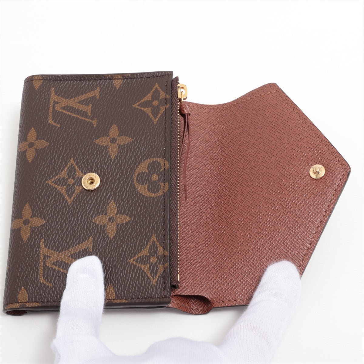 Louis Vuitton Monogram Portfolio Victoria M62472 Brown Compact Wallet