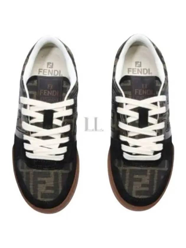 Luxury Fendi Match Canvas Low-Top With Black Suede