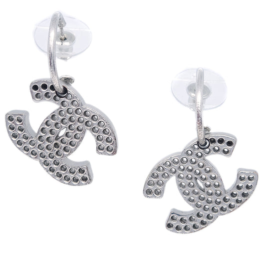 Chanel Dangle Pierced Earrings Silver 03P