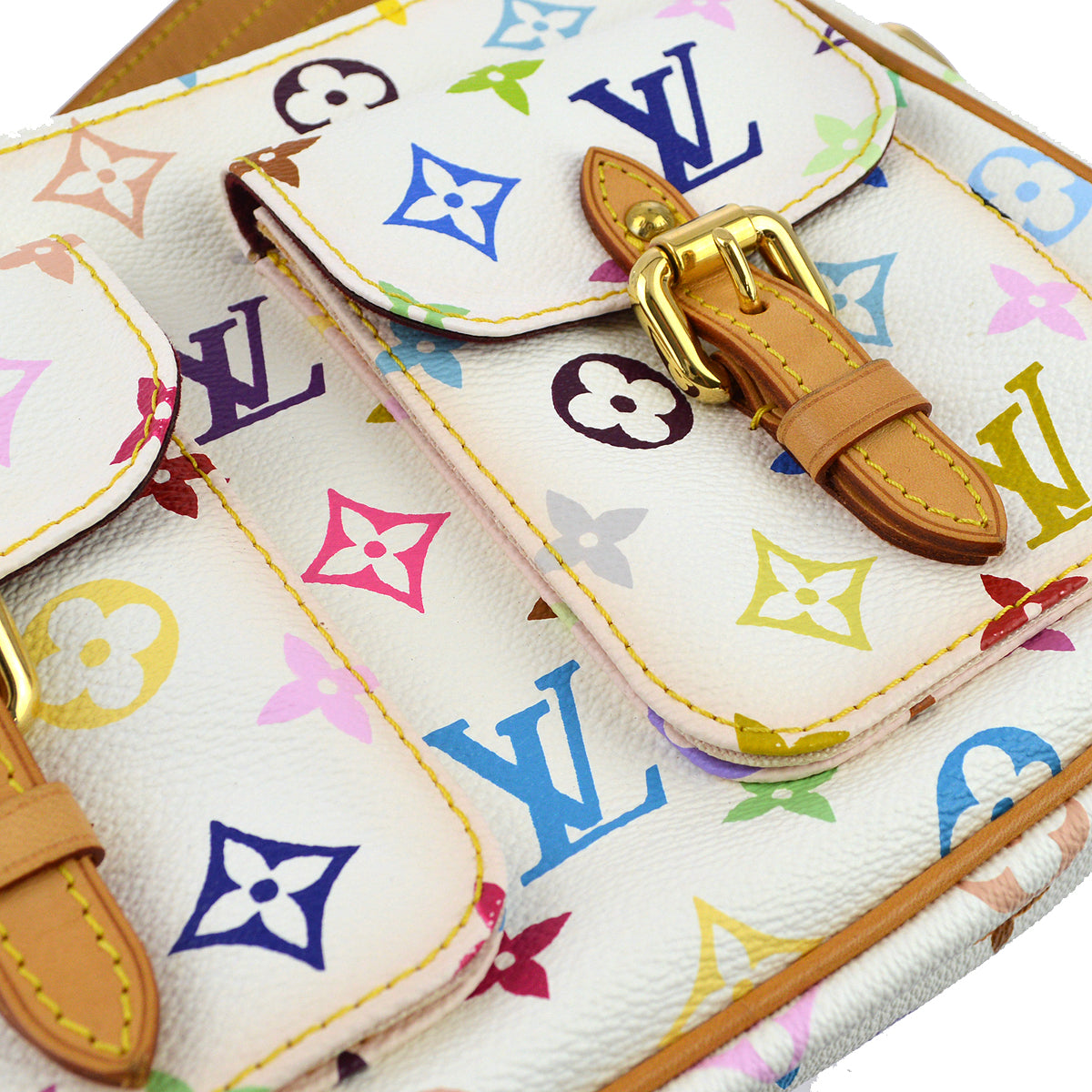 Louis Vuitton 2005 White Monogram Multicolor Lodge PM Handbag M40053