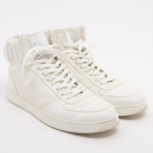 Louis Vuitton Rivoli Line 19 Years Leather Highcut Sneaker 8 Men White MS0199 Monogram