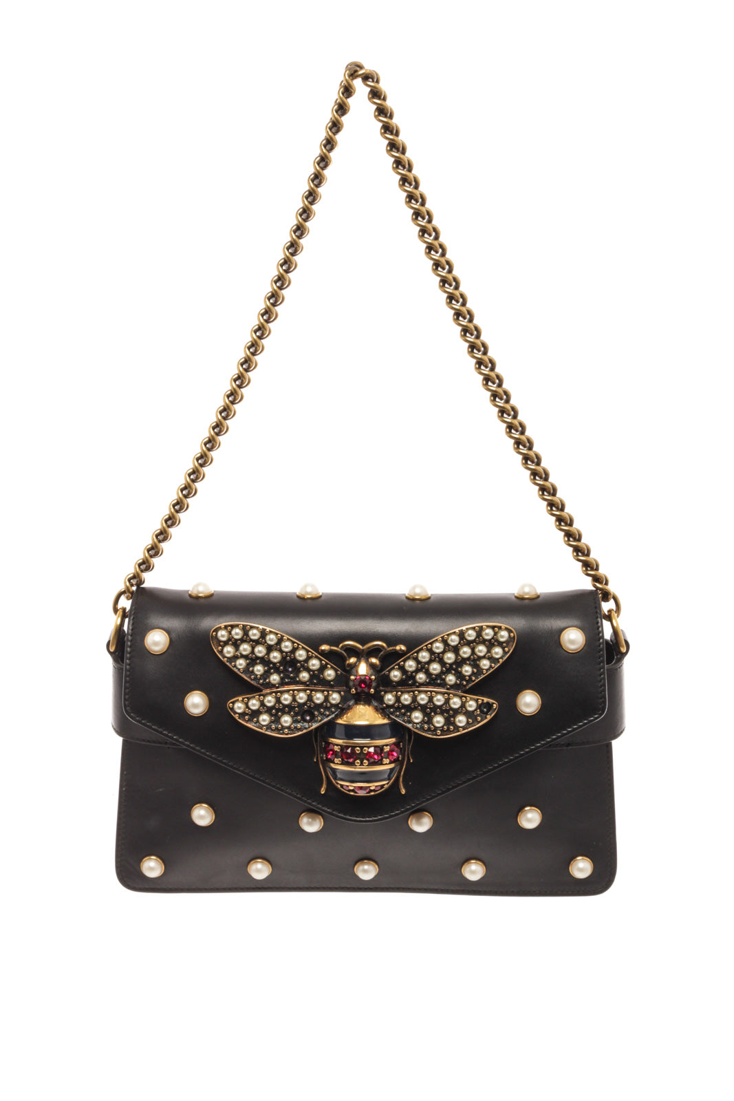 Gucci Black Calfskin Leather Broadway Shoulder Bag
