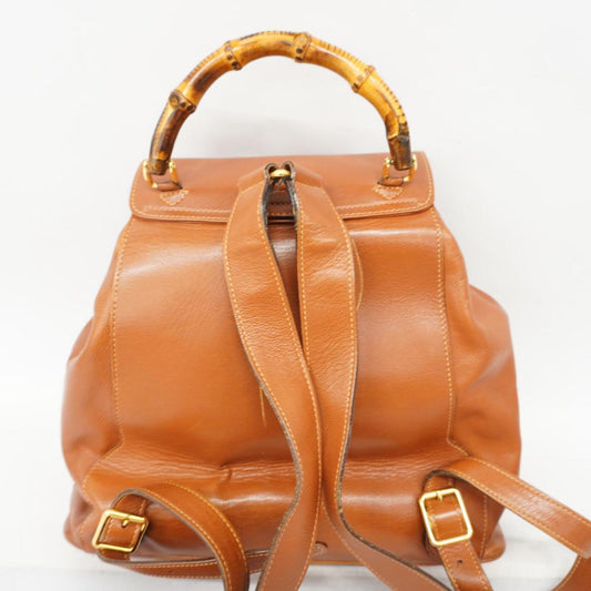 Gucci Bamboo  Leather Backpack Bag ()