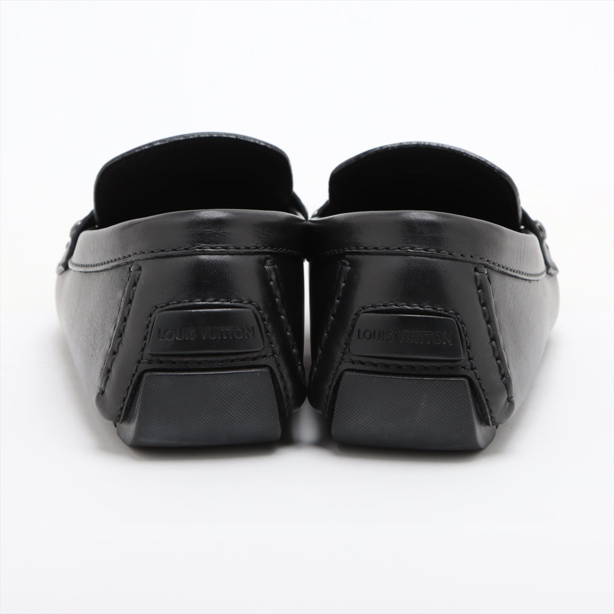 Louis Vuitton Monte Carlo 10 Years Leather Driving Shoes 7 1/2 Men Black FA0160 LV Logo