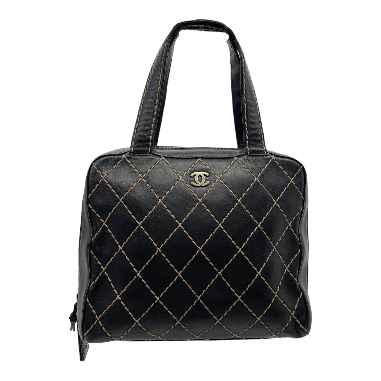 Luxury Chanel Black Quilted Wild Stitch Handbag