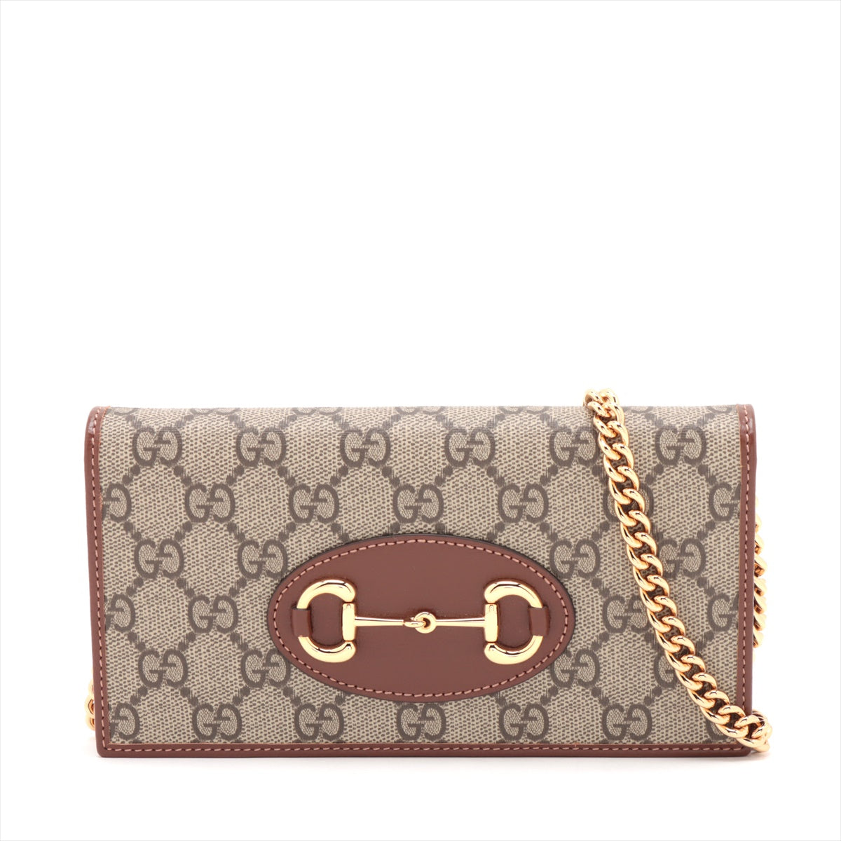 Gucci GG Supreme PVC & leather Chain Wallet
