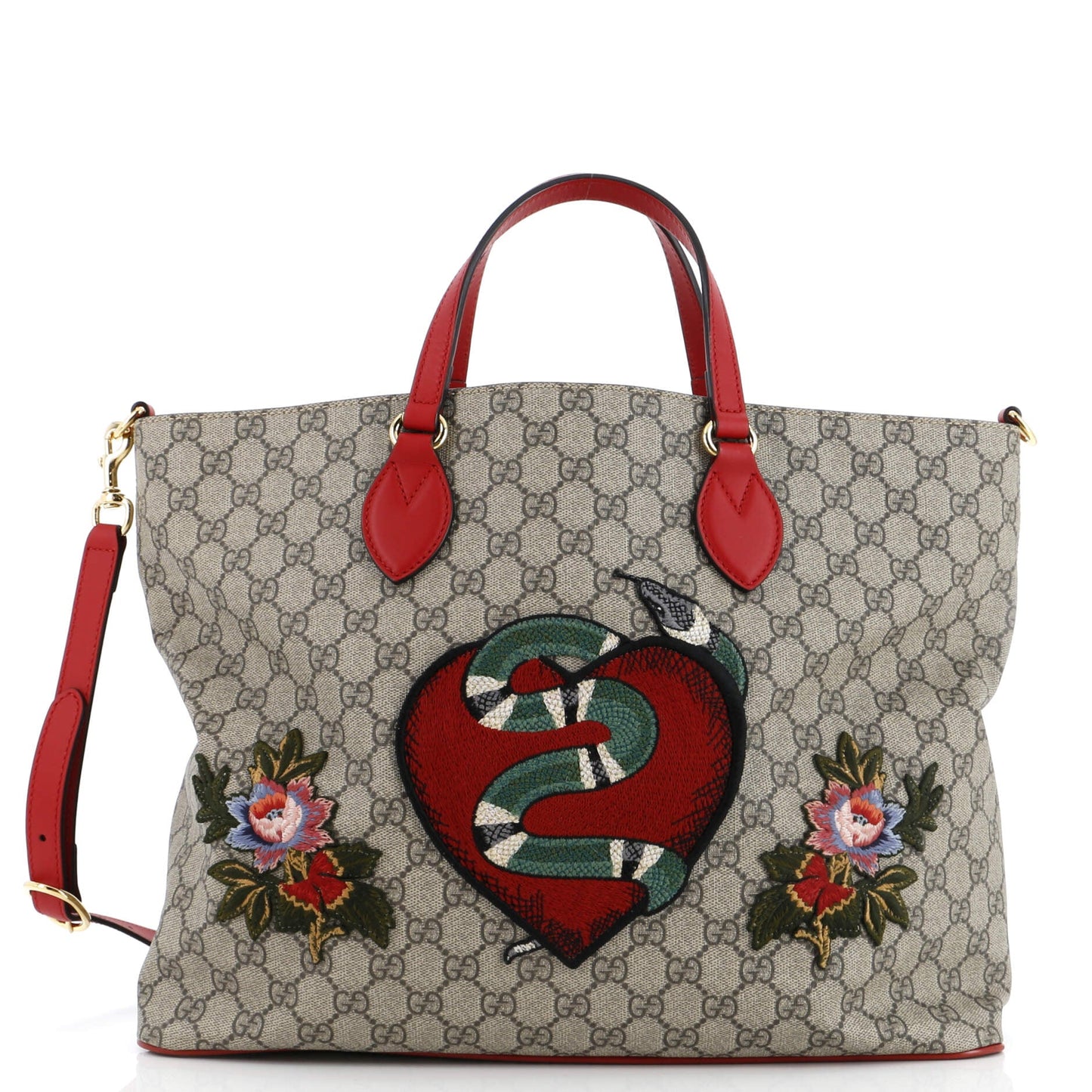 Luxury Gucci Trending 2025 Convertible Soft Tote Embroidered GG Coated Canvas Medium