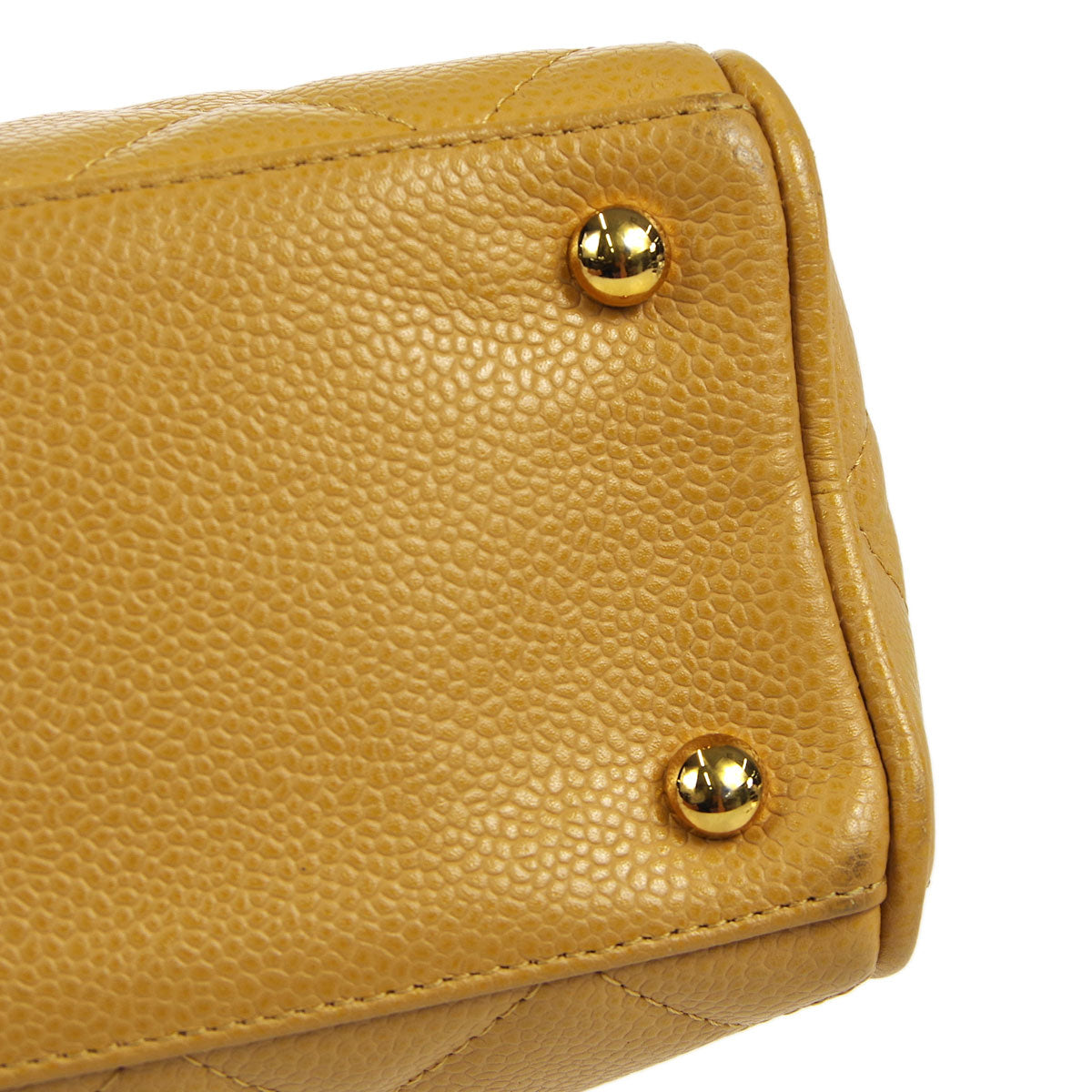 Luxury Chanel Beige Caviar Bowling Bag 27