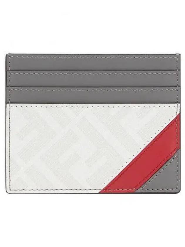 Luxury Fendi FF Logo Card Wallet Grey