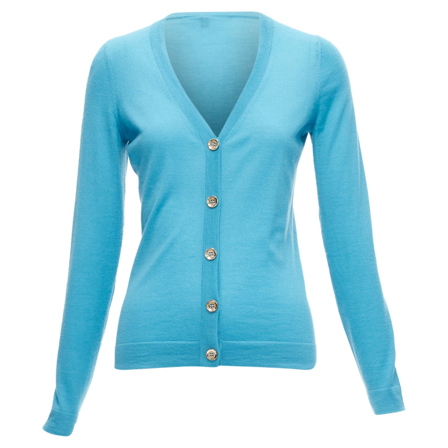 Gucci cashmere silver button long sleeve cardigan sweater
