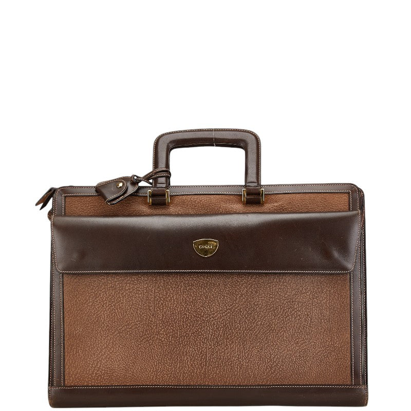 Gucci Leather Emblem Logo Briefcase