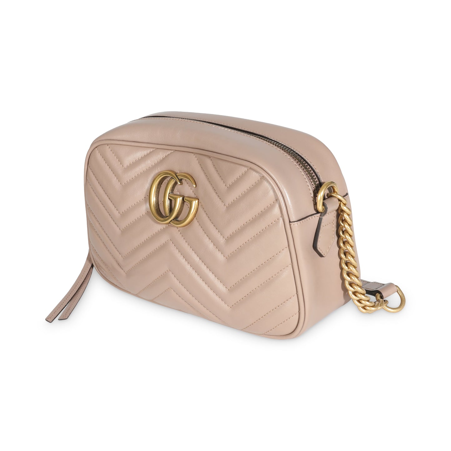 Luxury Gucci Trending 2025 Porcelain Rose Matelasse Calfskin Small GG Marmont Shoulder Bag