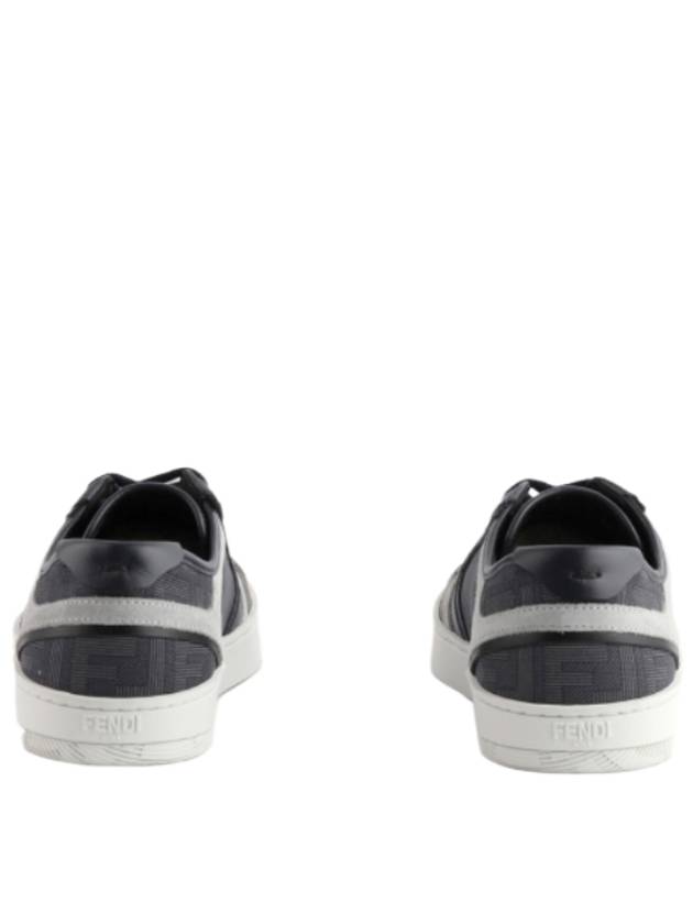 Luxury Fendi Step Leather Low Top Sneakers Blue