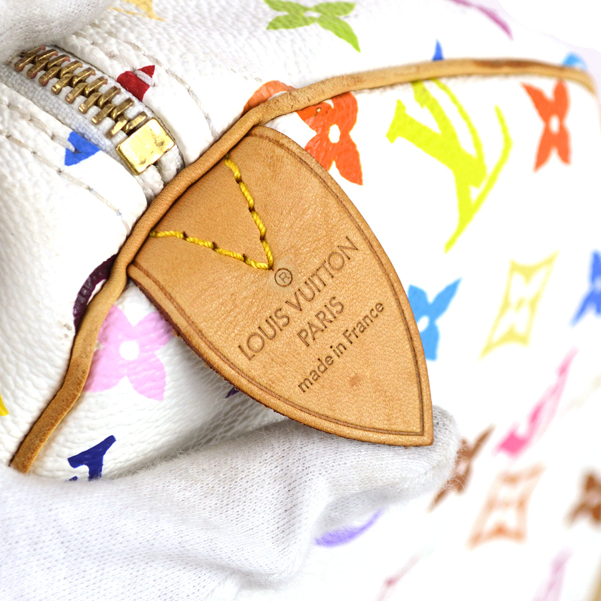 Louis Vuitton 2003 White Monogram Multicolor Speedy 30 M92643