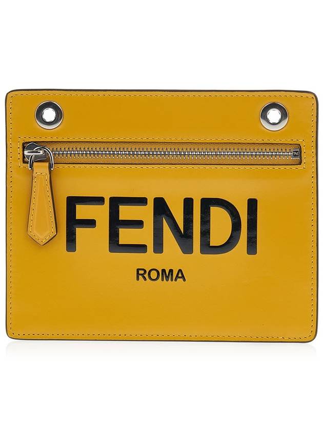Luxury Fendi Peekaboo Pocket Clutch Bag Yellow