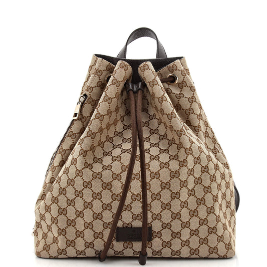 Luxury Gucci Trending 2025 Drawstring Backpack GG Canvas Medium