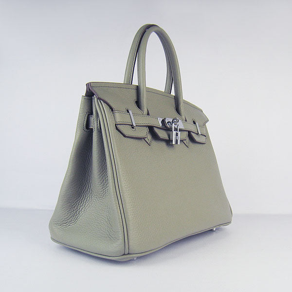 Luxury Hermes Birkin 30cm Togo Leather Handbags Dark Grey Silver