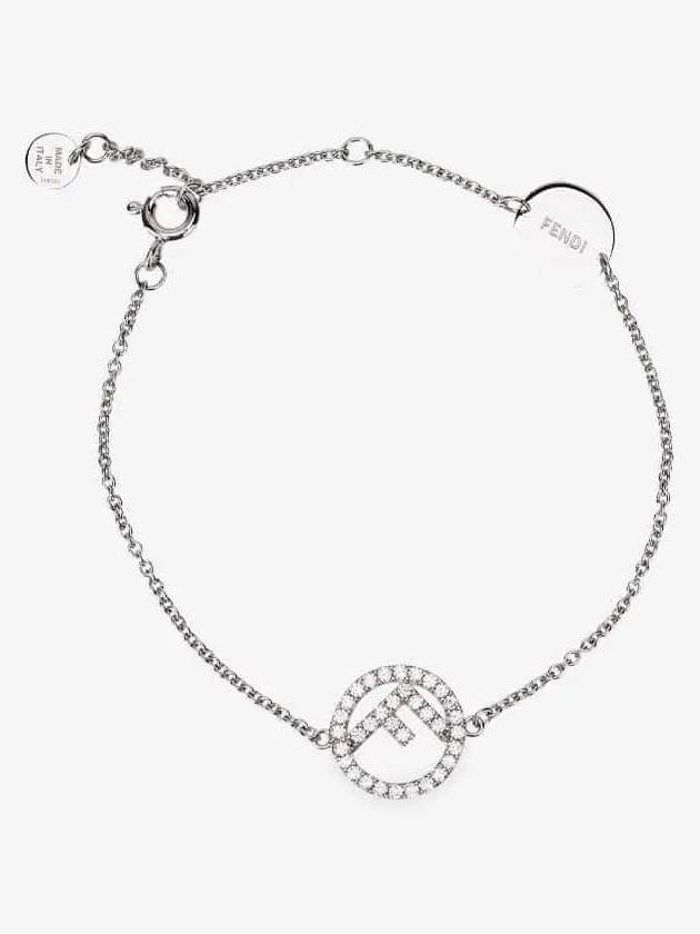 Luxury Fendi FF Logo Chain Bracelet Silver
