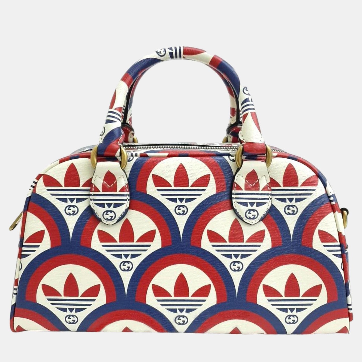 Luxury Gucci Trending 2025 x Adidas Multicolour Printed leather Mini Duffle bag