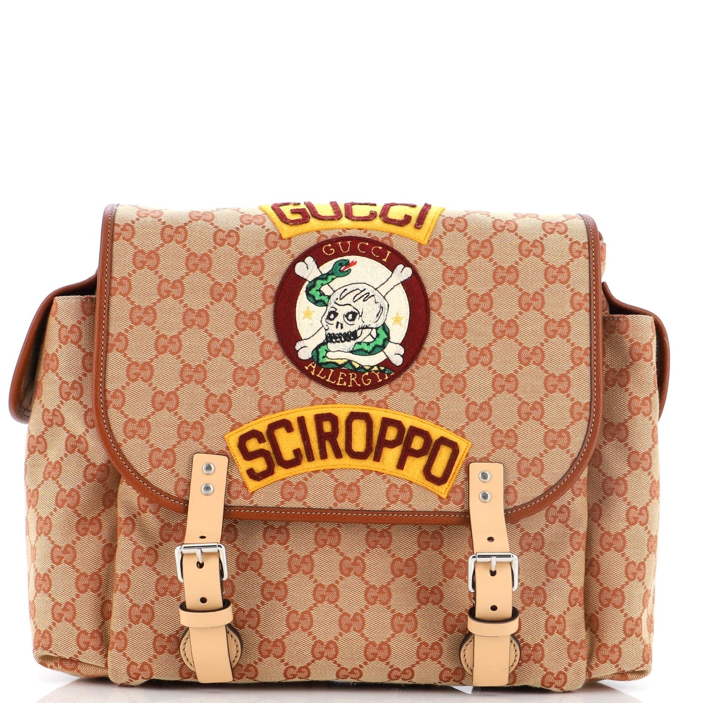 Luxury Gucci Trending 2025 Children's Flap Backpack Embroidered GG Canvas