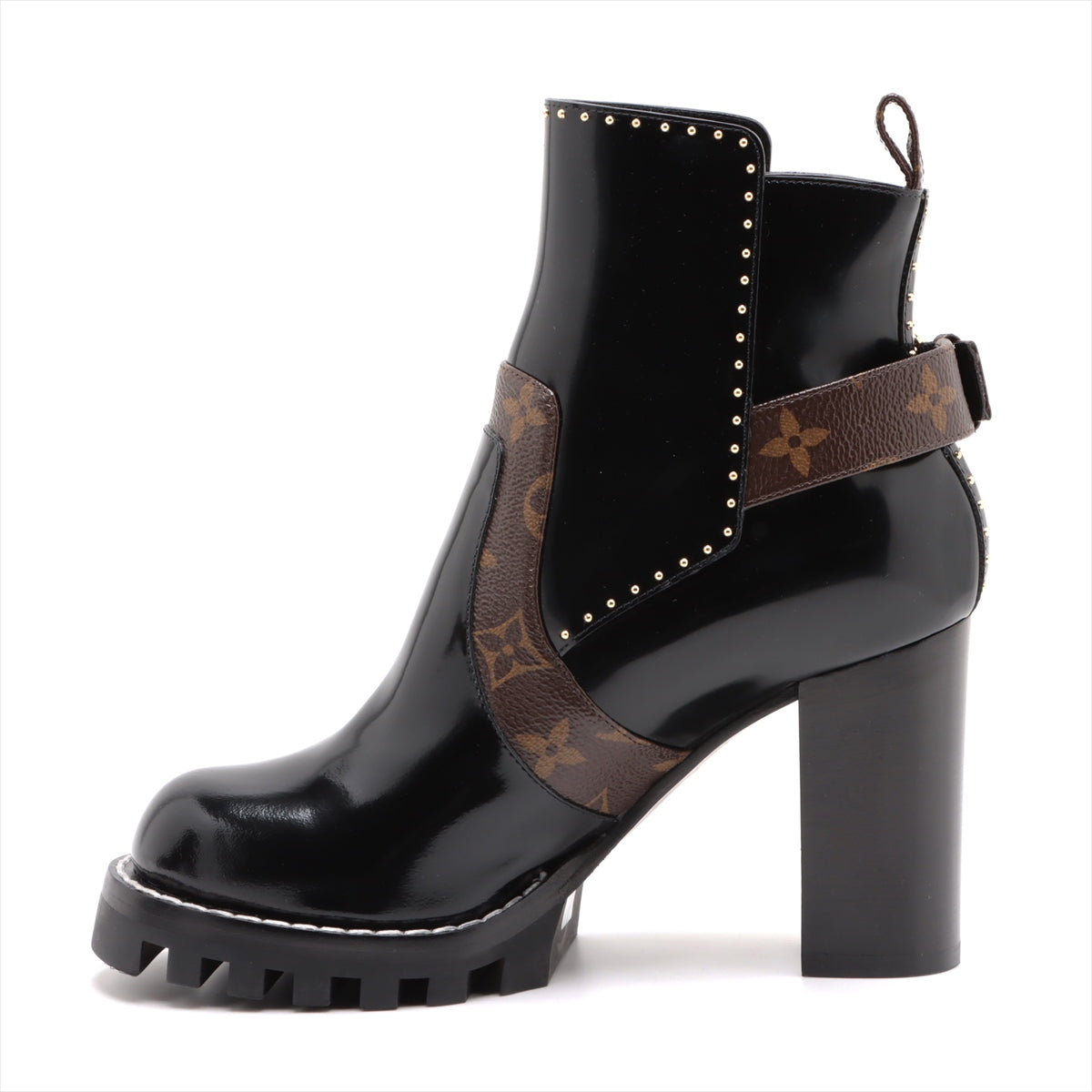 Louis Vuitton Start Trail Line 20 Years PVC  Leather Short Boots 37 1/2  Black × Brown MA0280 Monogram