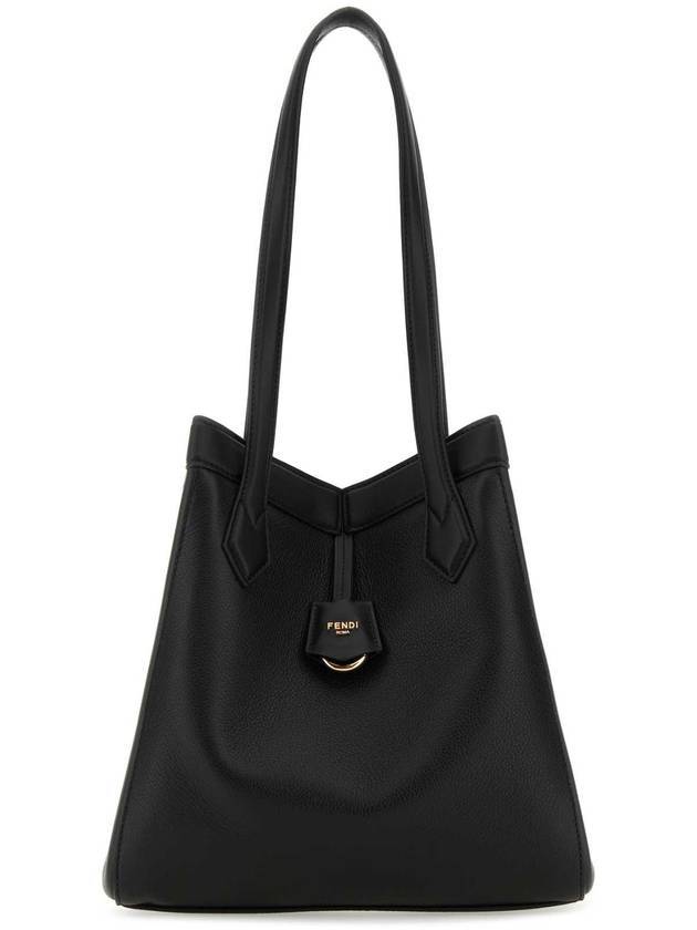 Luxury Fendi Origami Medium Leather Tote Bag Black