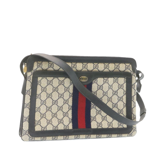 Luxury Gucci Trending 2025 Sherry Line GG Canvas Shoulder Bag PVC Leather Red Navy
