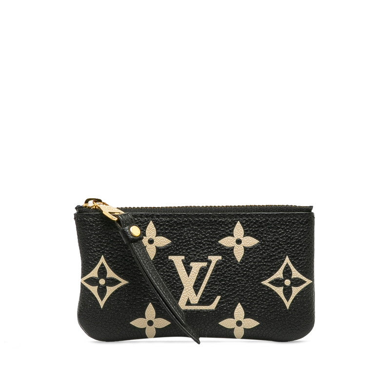 Louis Vuitton Monogram Implant Pouchette Creole Vial Porchette M80885 Black Beige Leather  Louis Vuitton