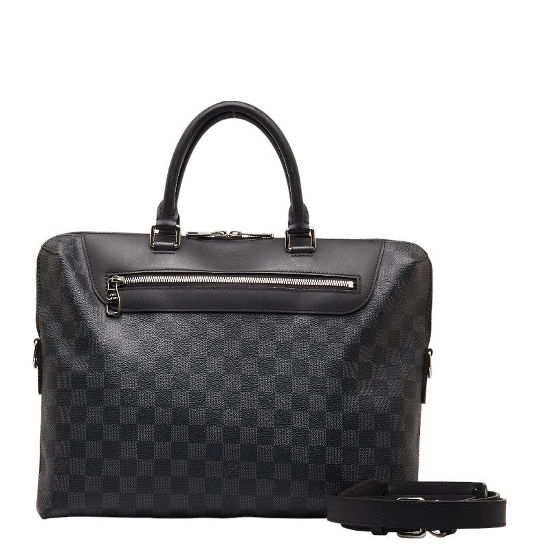 Louis Vuitton Damier Graphite PDJ NM Porte Document Jewel Handbag 2WAY N48260 Black PVC Leather Men LOUIS VUITTON