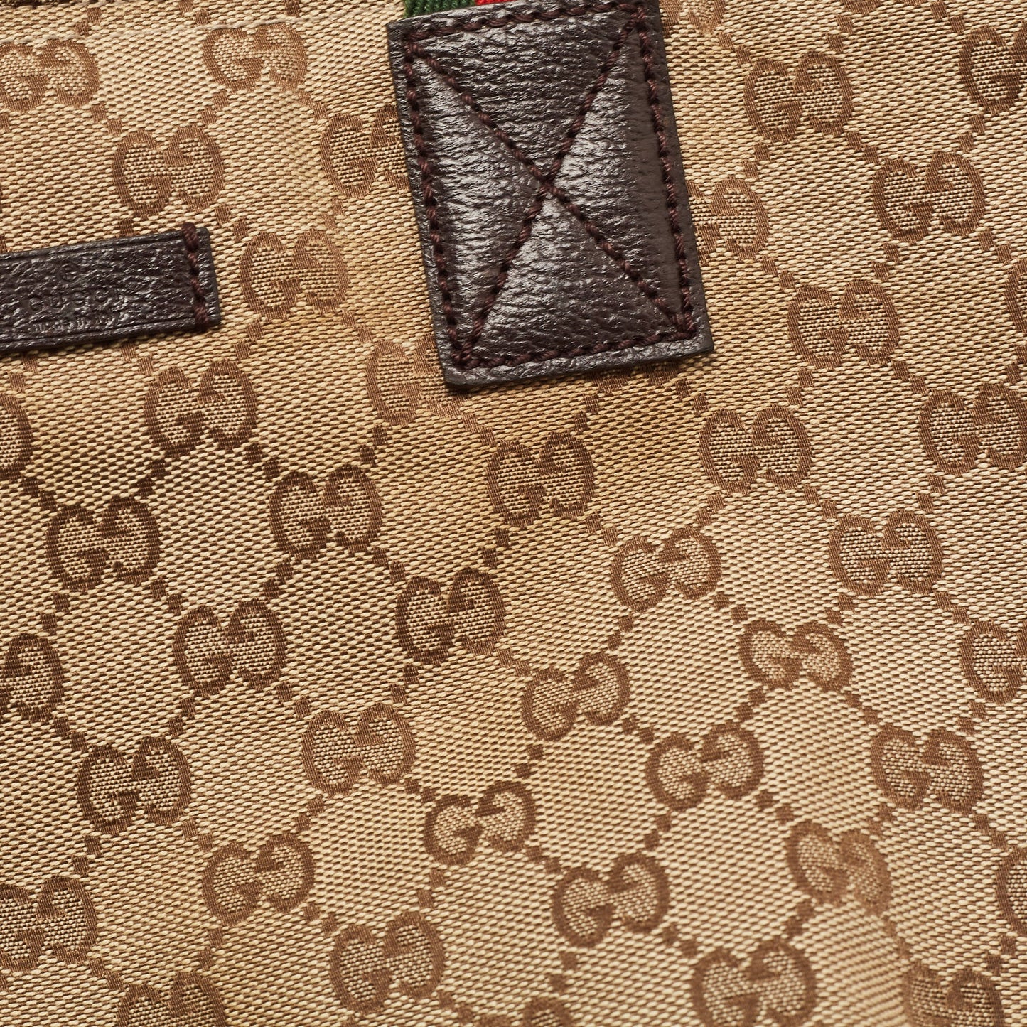 Gucci Brown/beige Gg Canvas And Leather Sherry Line Tote